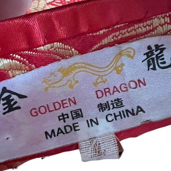 Vintage Red Golden Dragon Cheongsam Qipao Dress Size Small - Picture 9 of 16